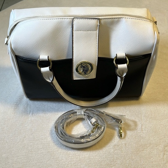 Handbags - Chic Black and White Satchel/ cross body